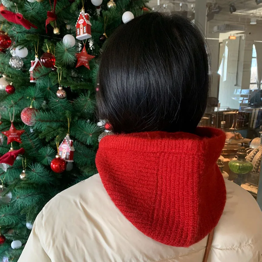 Gestrickte Mützen, Mütze für Männer und Frauen, Winter, warm, Unisex, mit Kapuze, Halsband, Schal, Mütze, Skimütze, kalte Hüte, Sturmhaube, Mützen, Motorhaube – Detail 5