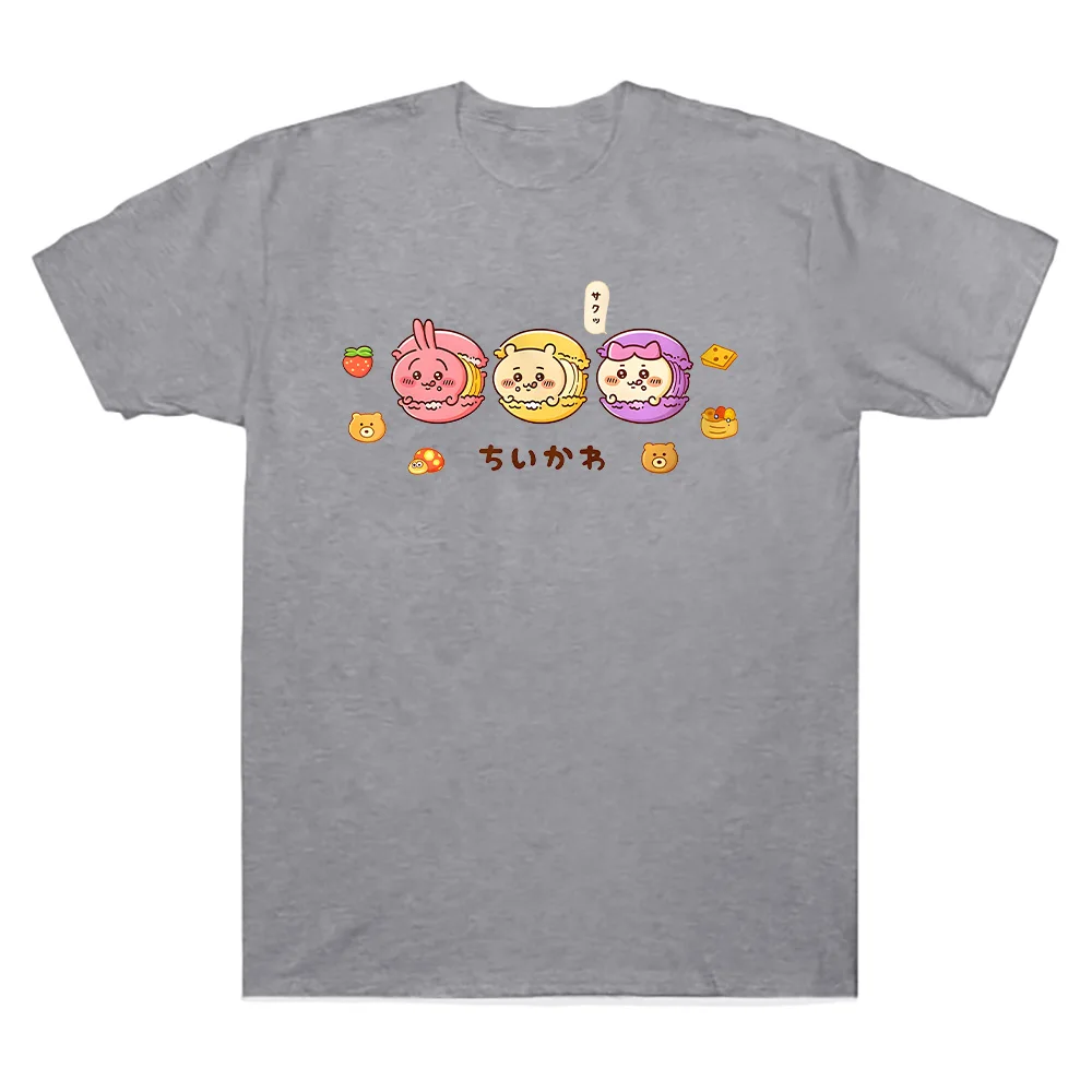 تشيكاوا معكرون تي شيرت Kawaii انمي ياباني تي شيرت الصيف القطن عالية الجودة تي شيرت النساء الرجال عادية تي شيرت Kawaii Y2K
