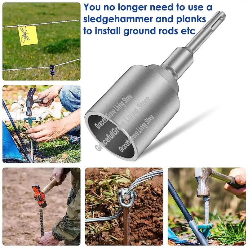 

A26I-SDS-Plus T Post Отвертка для заземляющего стержня, отвертка для сверла Прочный преобразователь стержня для ударной дрели для заземляющих стержней