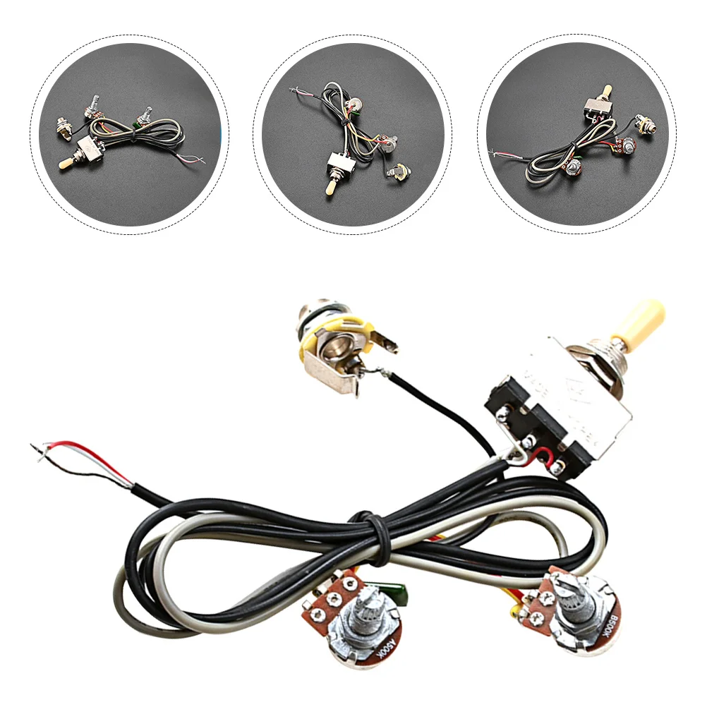 

1 set Guitar Wiring Harness Yellow Cap Jack Potentiometer Harness For Electric Guitar Replacement Parts Accessory