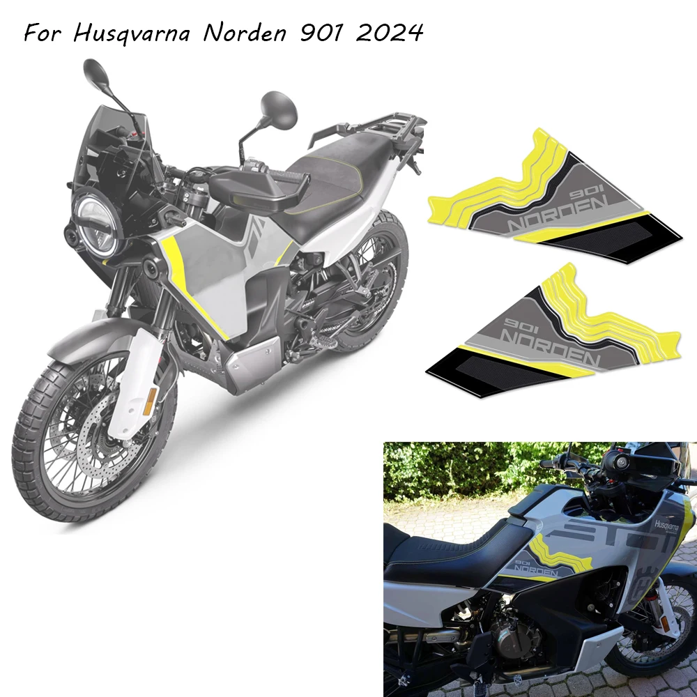 3D Stickers Adhesive Tank Side Protectors For Husqvarna Norden 901 2024