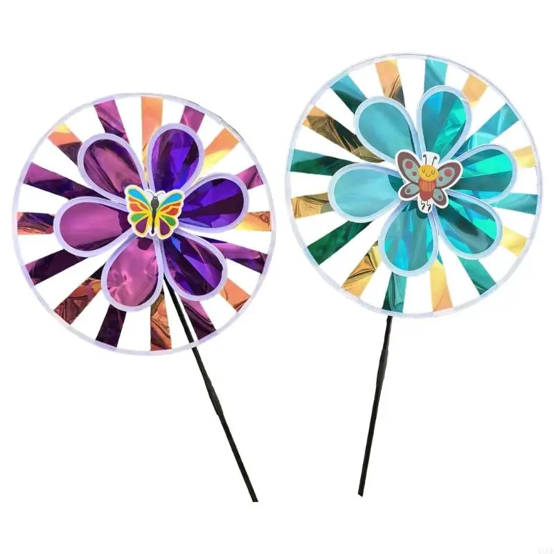 2PCS Rotierende Wind Spinner Spielzeug Schimmernde Windrad Spielzeug Für Party Dekore