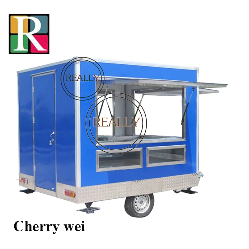 

Size 280*210*215 cm stainless steel fast food truck small food trailer mobile food cart for sale philippines