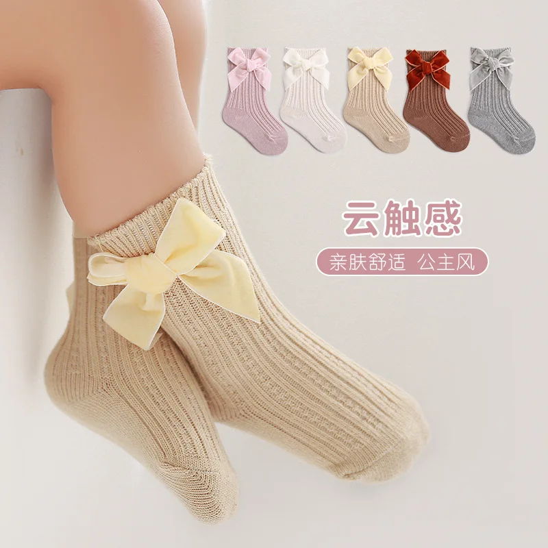 

0-24Month Newborn Baby Socks For Girls Cotton Lace Infant Girls Sock Princess Bow Toddler Baby Girls Socks Spring