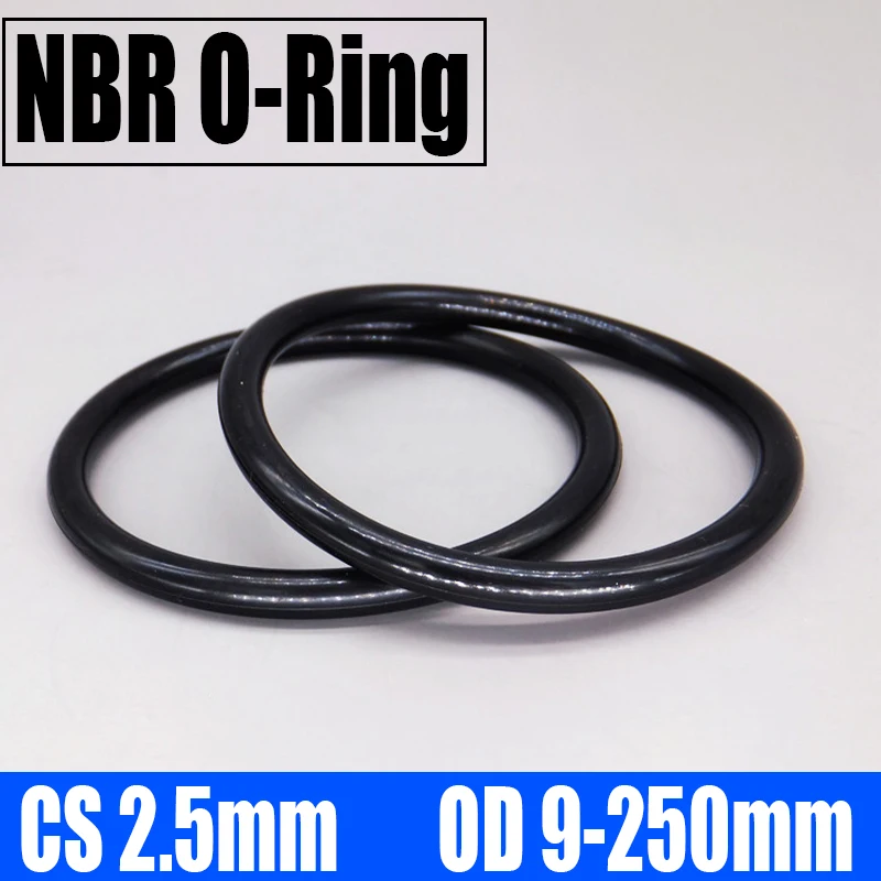 

10/30PCS NBR O Ring Seal Gasket CS 2.5mm OD 9-250mm Nitrile Butadiene Rubber Spacer Oil Resistance Washer Round Shape Black