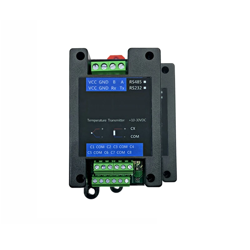 Conversor de termopar rs485 do ruído 8 canais j tipo transferência do sensor do transmissor de temperatura para rs485 modbus-transdutor de sinal rtu