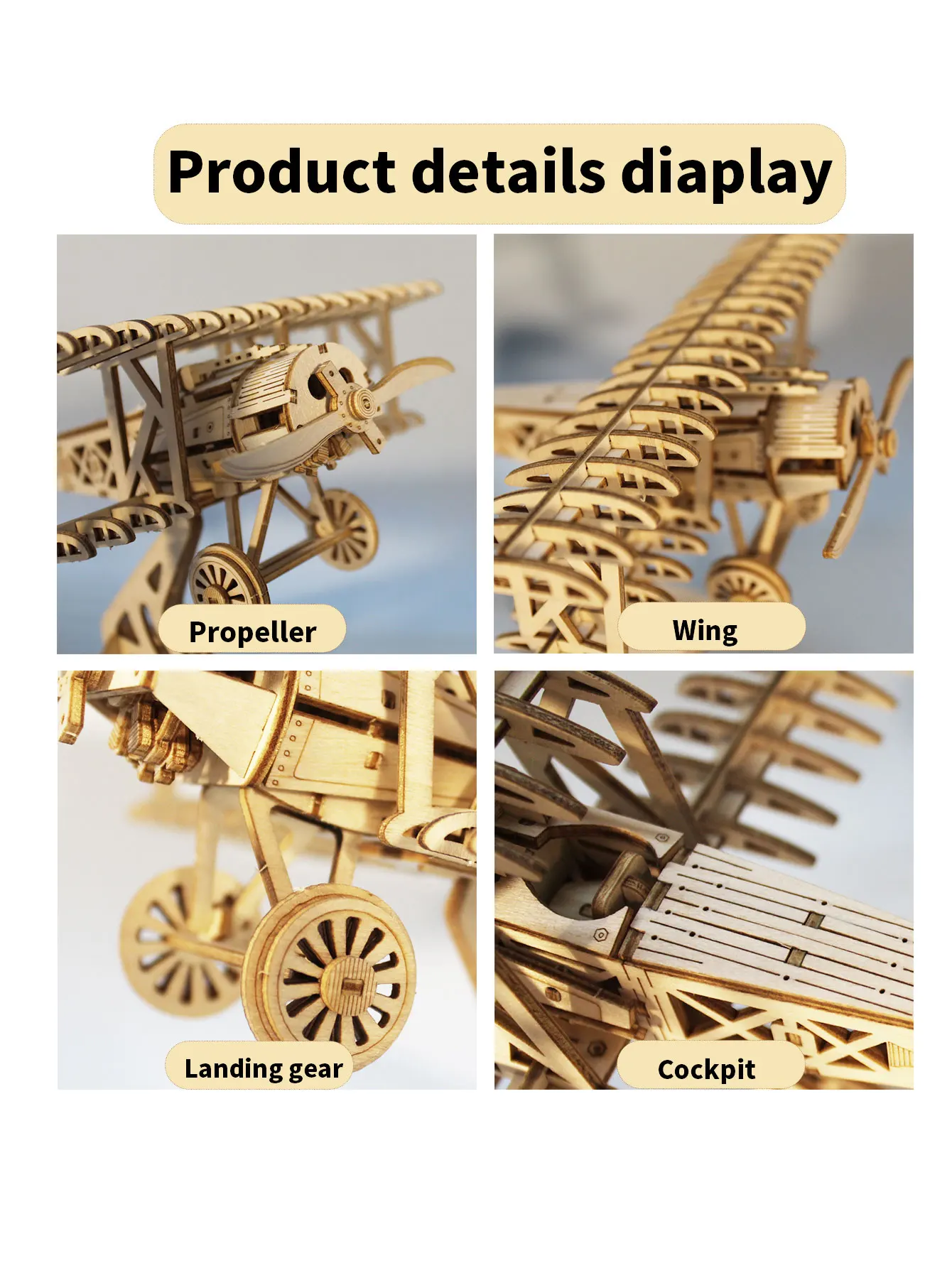 3D Wooden Puzzle For Adults DIY Handmade Crafts Model Kits Bi Plane Birthday And Christmas Gifts