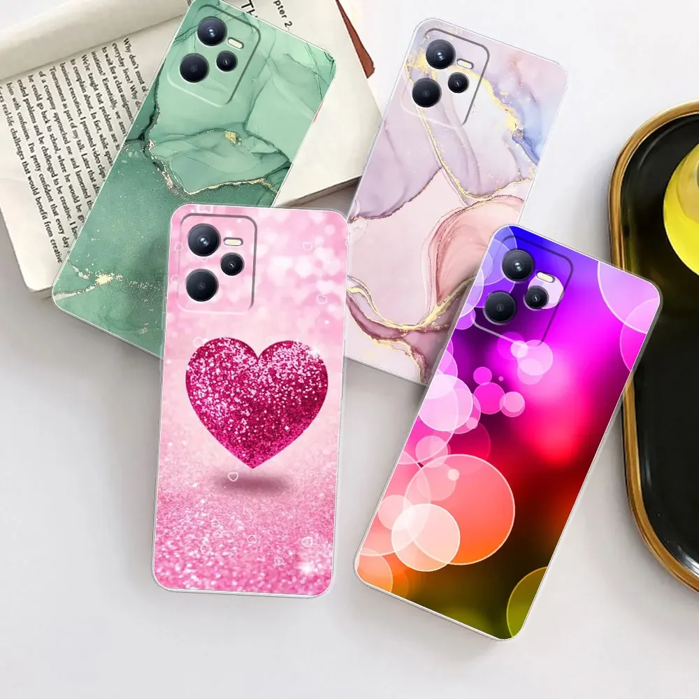 Funda de silicona transparente para Redmi C35, cubierta trasera transparente, pintada, transparente, para OPPO Realme C35 C 35