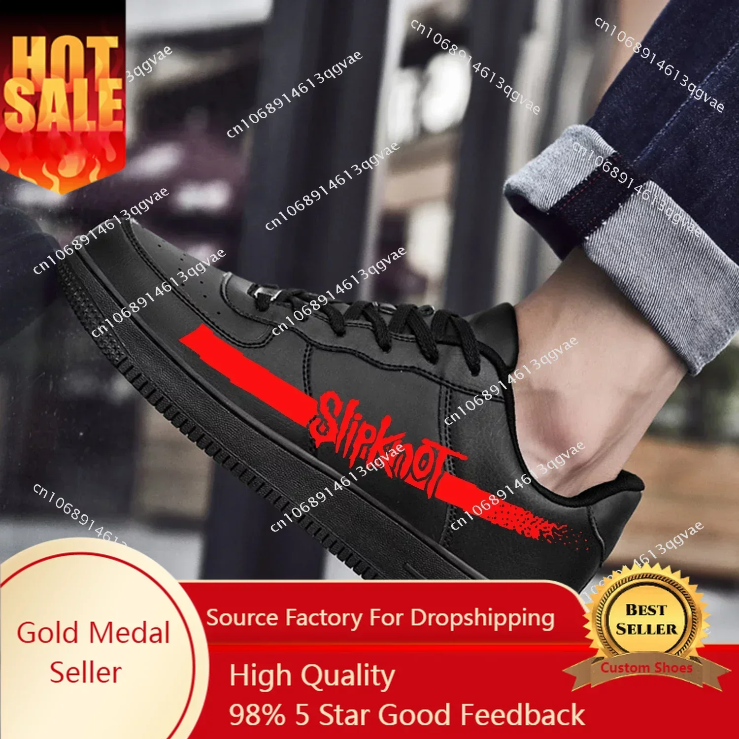 

S-Slipknotss Band AF Basketball Men Women Sports Running High Quality Flats Force Sneakers Lace Up Mesh Customized Made Shoe DIY
