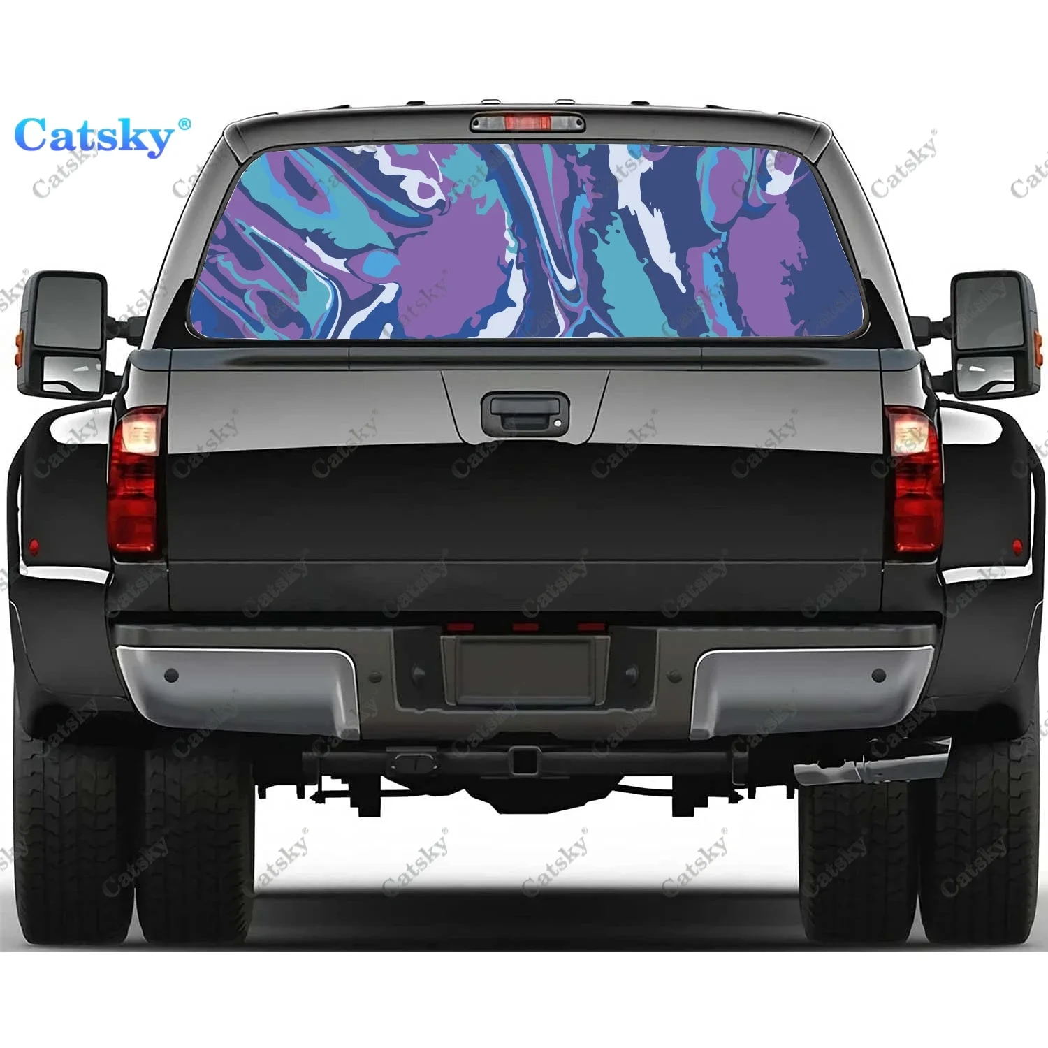 

Random Color Rear Window Decals for Truck,Pickup Window Decal,Auto Accessories Rear Window Tint Graphic Perforated Vinyl Sticker