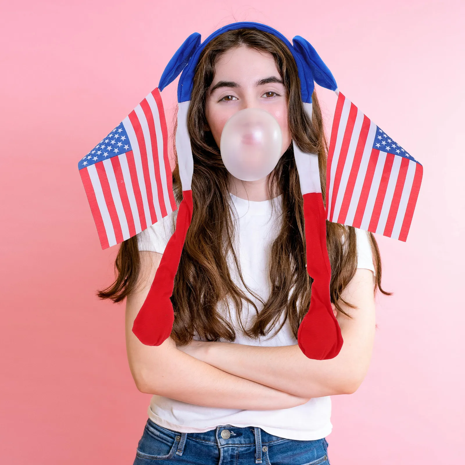 

Usa Flag Hairband Patriotic Independence Day Headband Lightweight Comfortable Party Hair Decoration Sports Fan Accessories