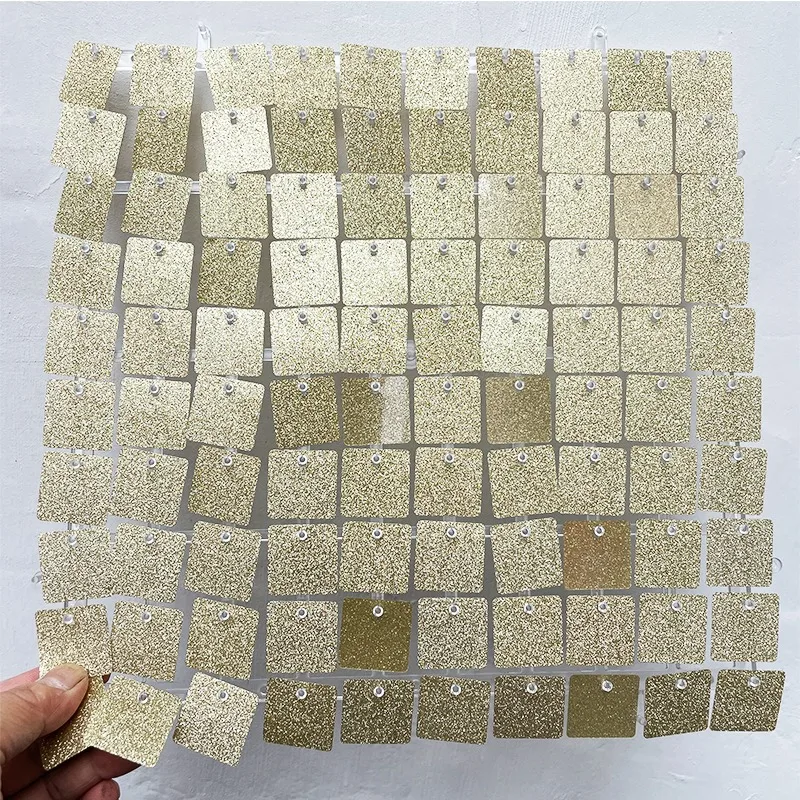 1.8x2.4m Shimmer Wall Backdrop 48Pcs Sequin Shimer Wall Panels for Birthday Party Wedding Marriage Decorations 6x8feet