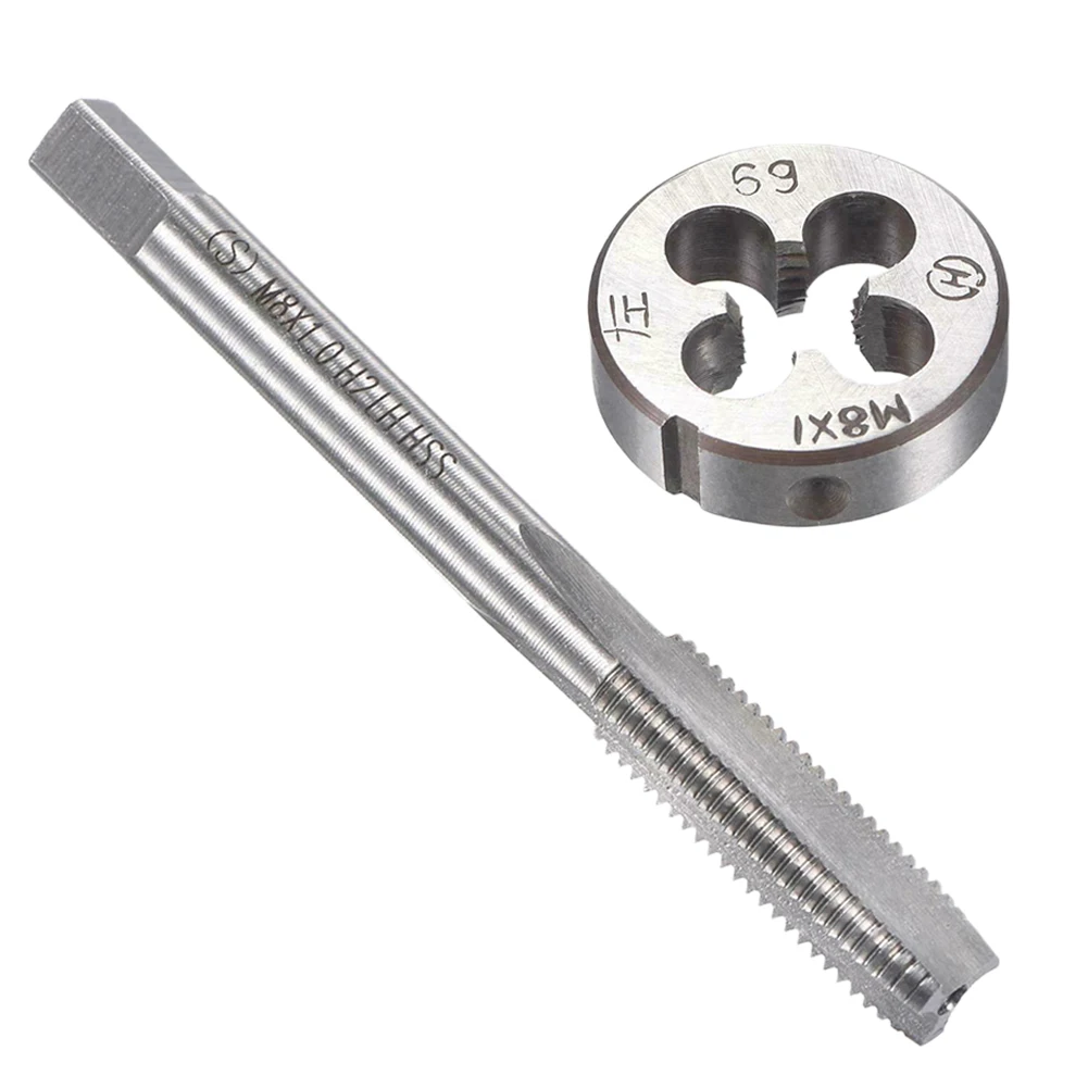 M8 1mm Metric Left Hand Taps &Circular Die Thread HSS Taps For Die Machines Hand Tools High Speed Steel
