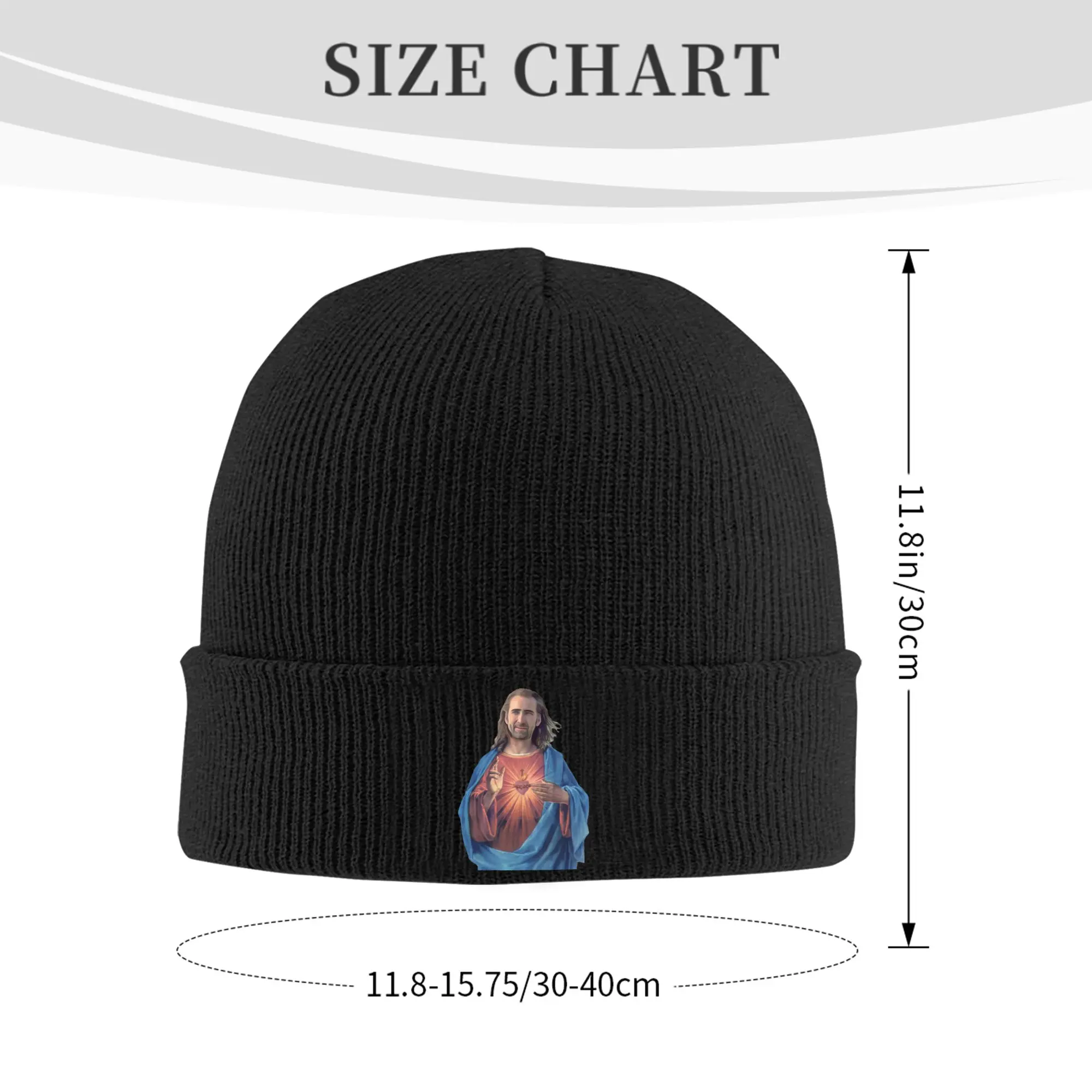 Nicolas Cage is Jesus Knit Hat Beanies Autumn Winter Hat Warm Acrylic  Hip Hop  Caps Men Women Gift,