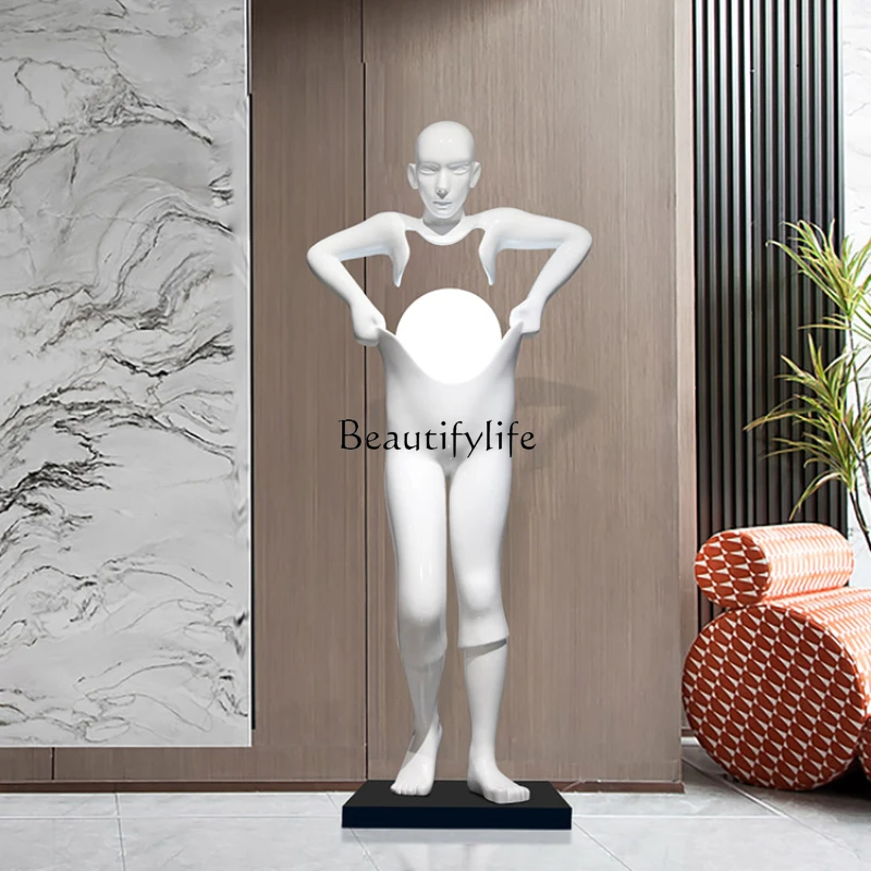 FRP abstract figure sculpture hotel lobby window art decoration can shine