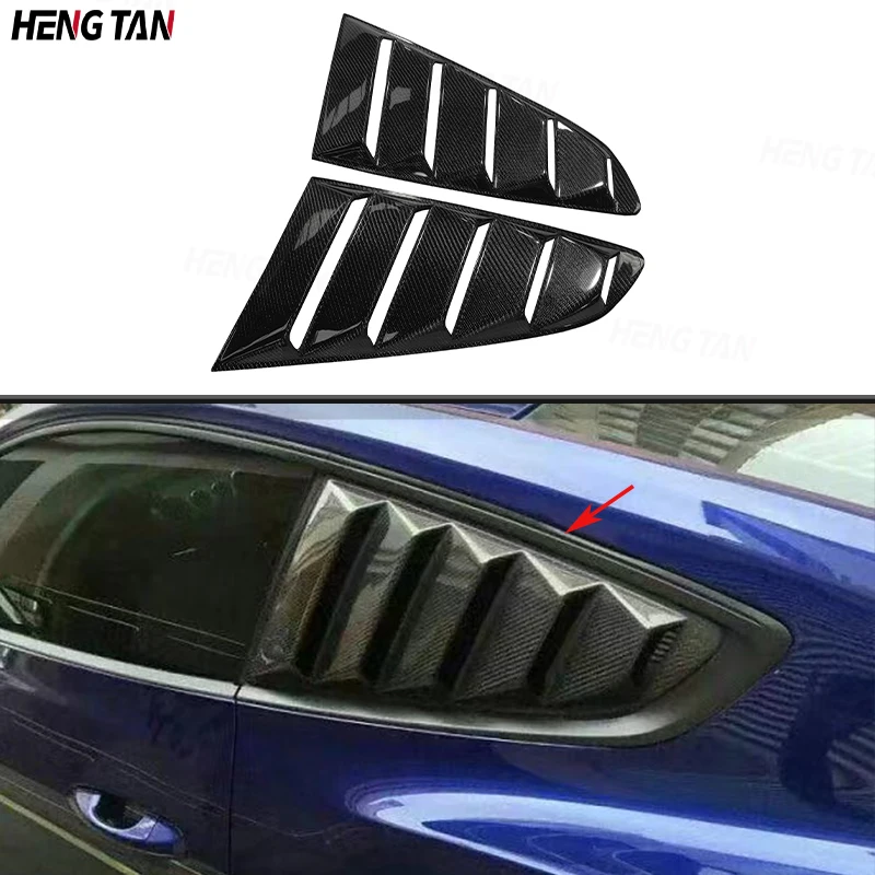 

Carbon Fiber Car Rear Quarter Window Louvers Panel Side Air Vent Cover Parts Upgrade Body kit For Ford Mustang