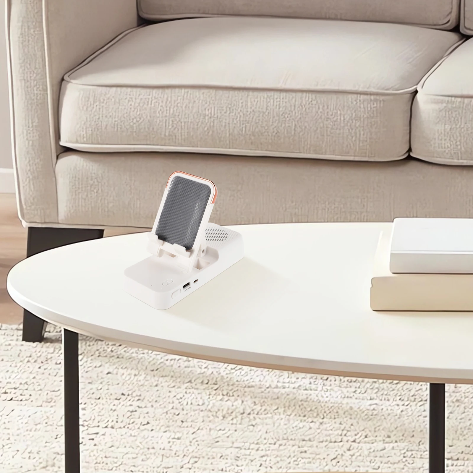 

Speakers Phone Holder Cell Stand Plastic Cellphone Desk Base Fold Desktop White