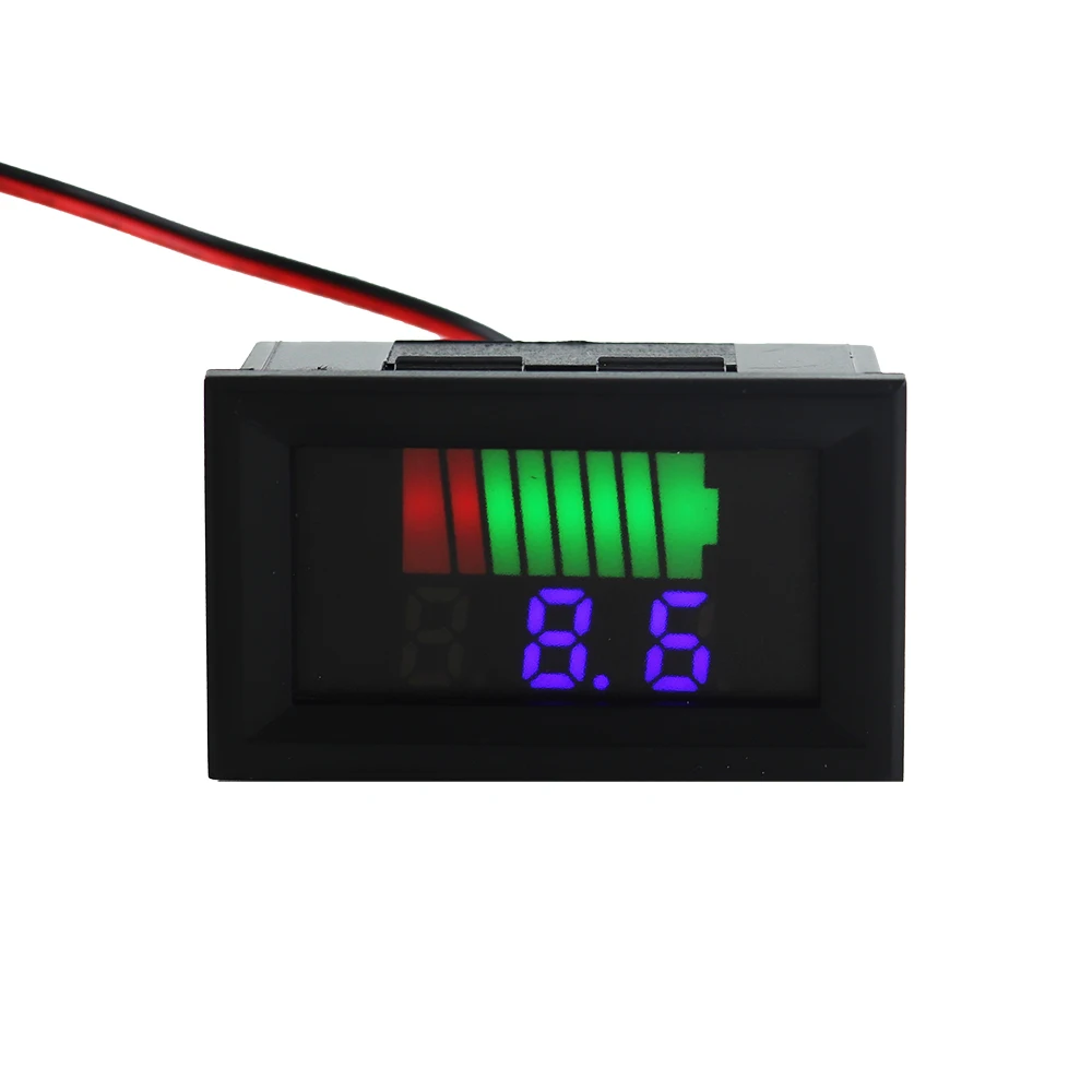 Car Battery Charge Level Indicator 12V 24V 36V 48V 60V 72V Lithium Battery Capacity Meter Tester Display LED Tester Voltmeter