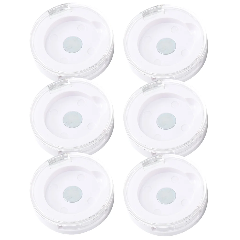 

6 Pcs Empty Eyeshadow Case Cosmetics Cases Palette Box Boxes with Lid Plastic Round Travel Lip Balm Containers