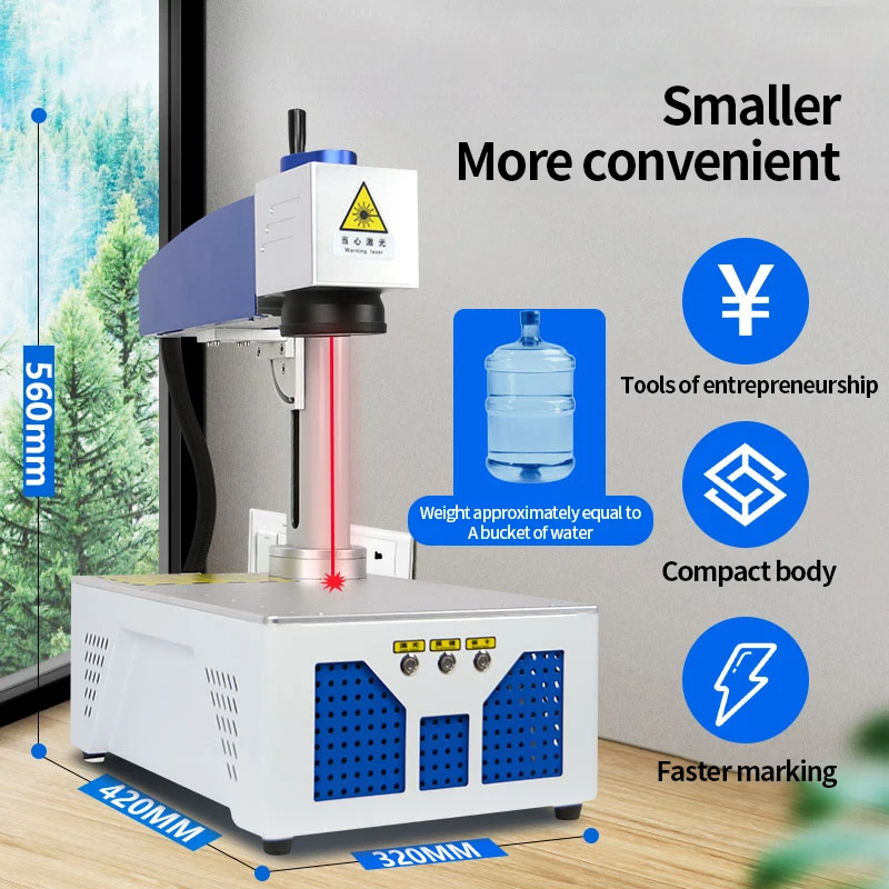 Máy Tính Để Bàn Sợi Laser Đánh Dấu 20W 30W 50W 110Mm 150Mm 200Mm Cho Thép Không Gỉ galvo Máy Quét Căn Chỉnh Hệ Thống Kim Loại Chạm Khắc