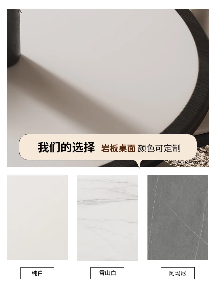 Pure solid wood rock slab round dining table retro style cream style round dining  with round eating
