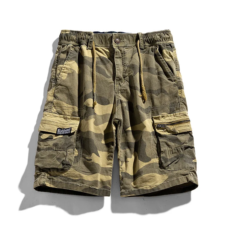 

Men's Durable Camo Cargo Shorts 2026 Summer Fashion Cotton Multi-Pocket 5 Inch Inseam Casual Work Shorts for Man Outdoor Hiking