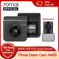 70mai Dash Cam A400 Car DVR 145° FOV 1440P Resolution 70mai A400 Car Recorder Support Rear Cam 24H Parking Monitor