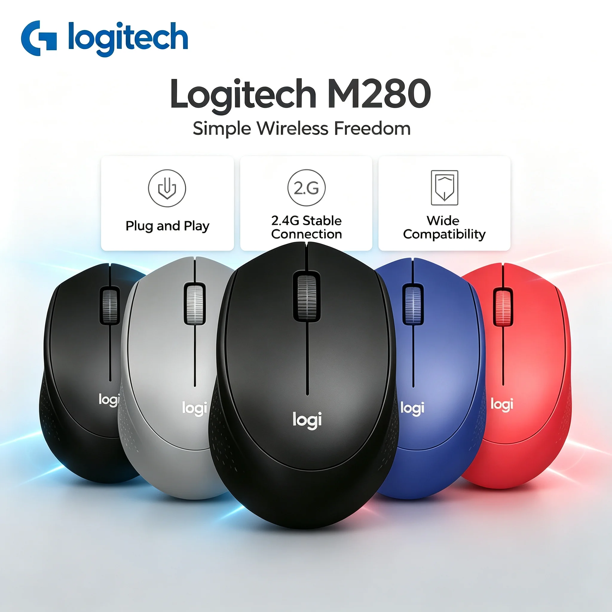 Original Logitech M280 Office Wireless Mouse, Energy-saving Design, Stable Wireless Signal for Daily Use