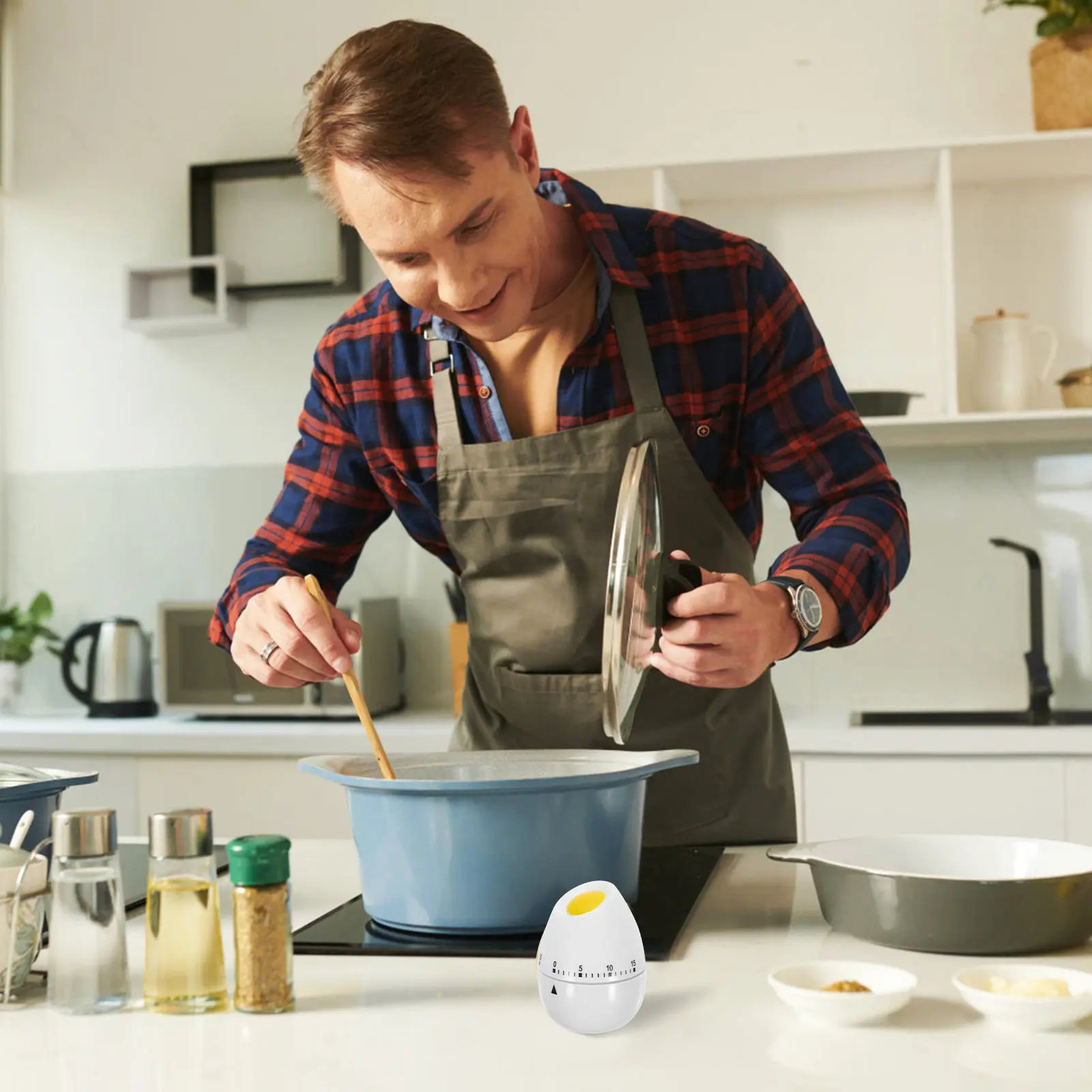 Egg Shape Mechanical Kitchen Timer Manual Visual Timer for Cooking Baking Study Time Management Kitchen Lover Time Manager