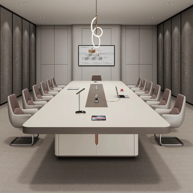 Nordic simple modern conference table luxury high-end long intelligent large negotiation table meeting mesa reunião furniture