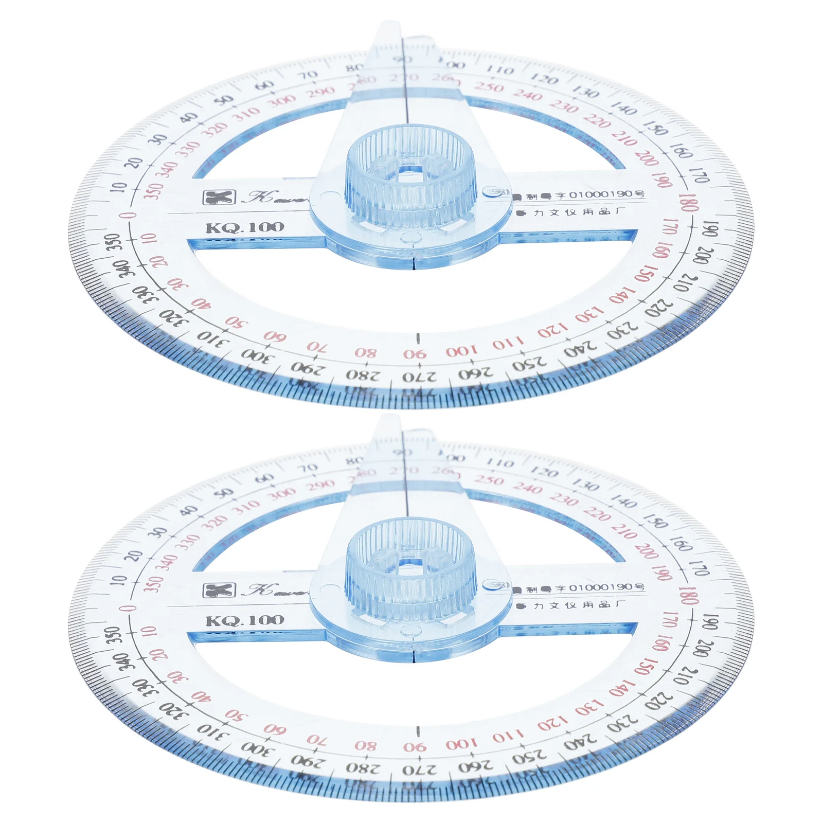 

2 Pcs Portable Protractor Circle Goniasmometer Rotating Protractors Wedding Transparent 360 Degree Angle Drawing Tool