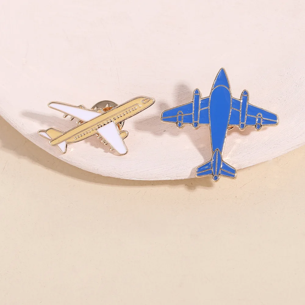 Enamel Aircraft Pin - Metal Airplane Brooch - Aviation Collector's Gift - Fashionable Bag & Clothing Accessories for Men & Women