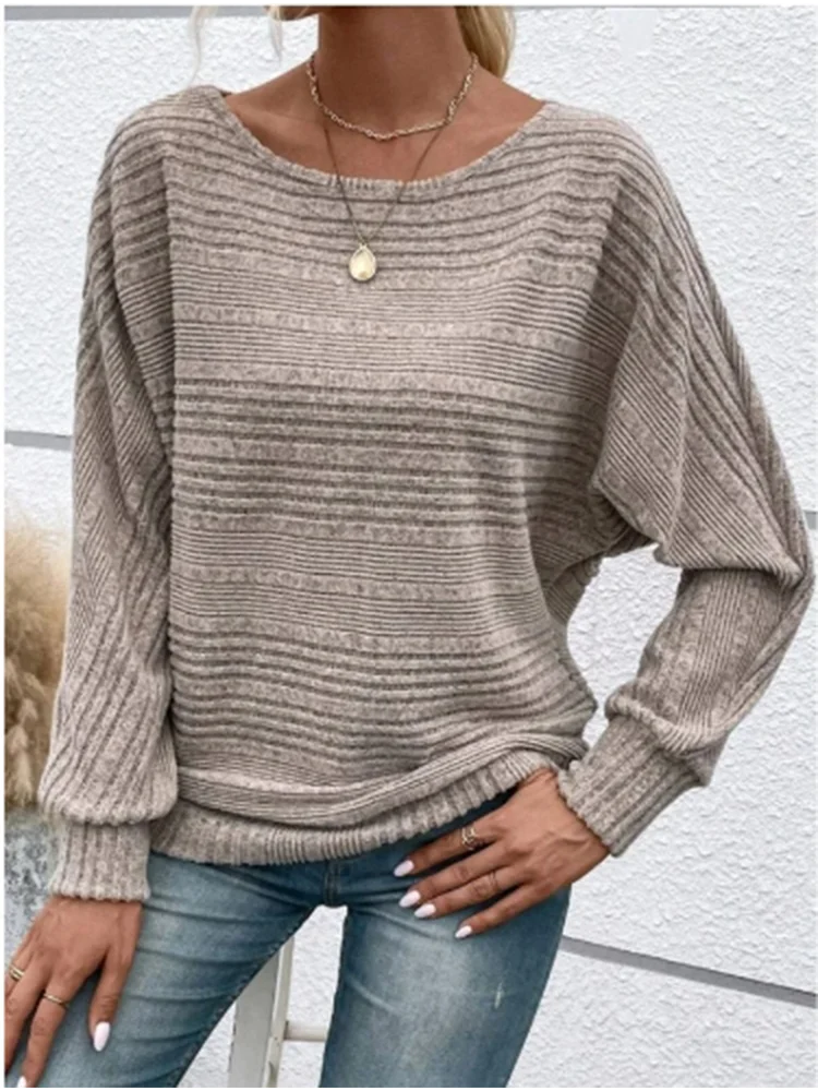 Nice Women's Solid Color Round Neck Long Sleeved T-shirt Casual Daily High Street Commuting Autumn Top