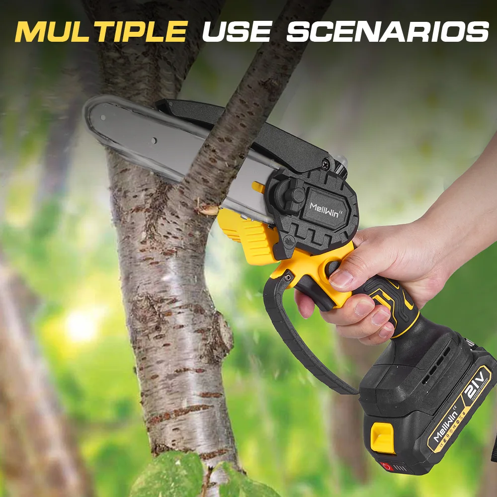 MELLWIN 6 Zoll Akku-Elektrokettensäge Garten-Mini-Astschere Holzbearbeitungs-Elektrosäge für Makita 18V Akku – Detail 13