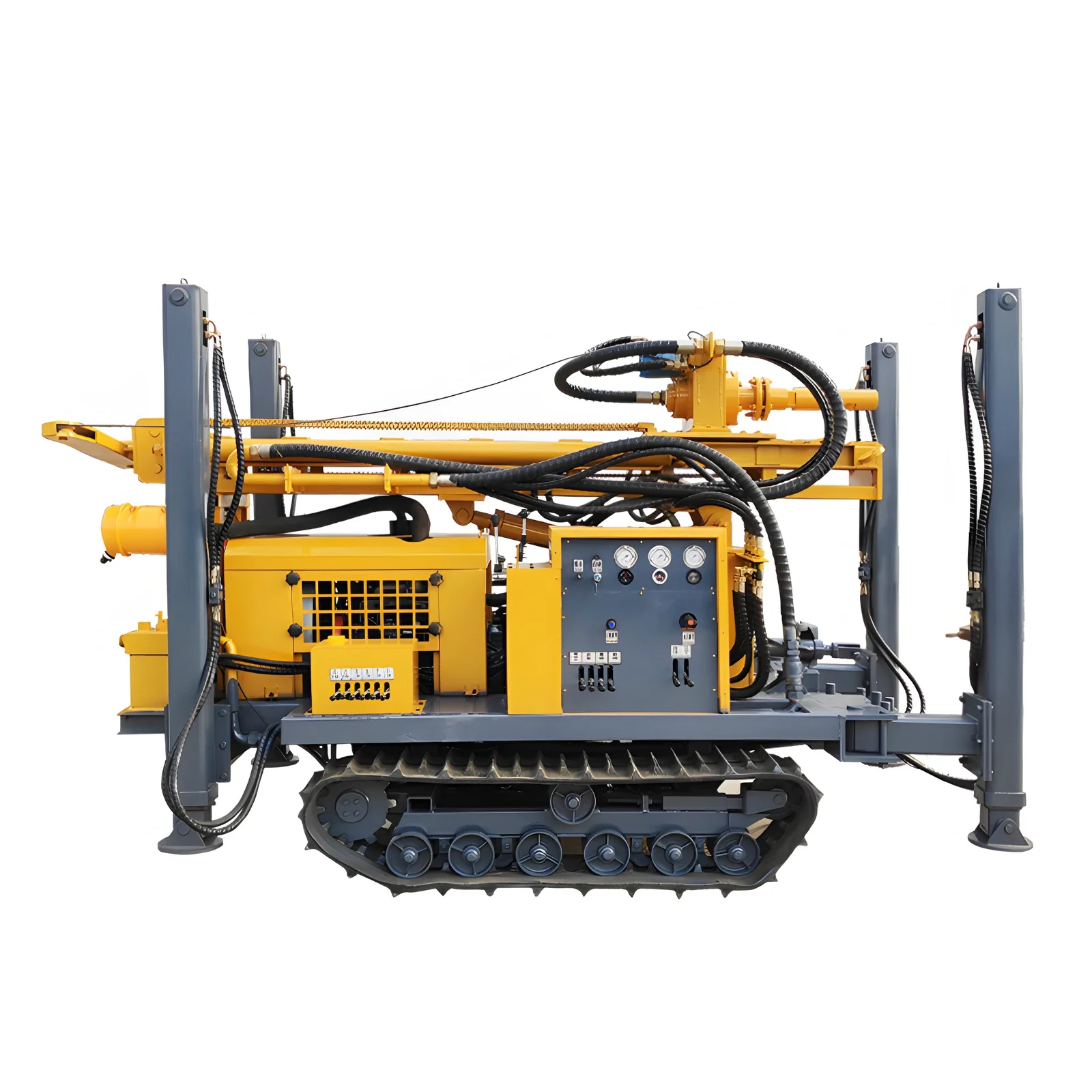 180 Meter Full Hydraulic Crawler Water Well Drilling Rig Diesel for Home Farm New Gearbox Pump Rock Drill Ore Home Use