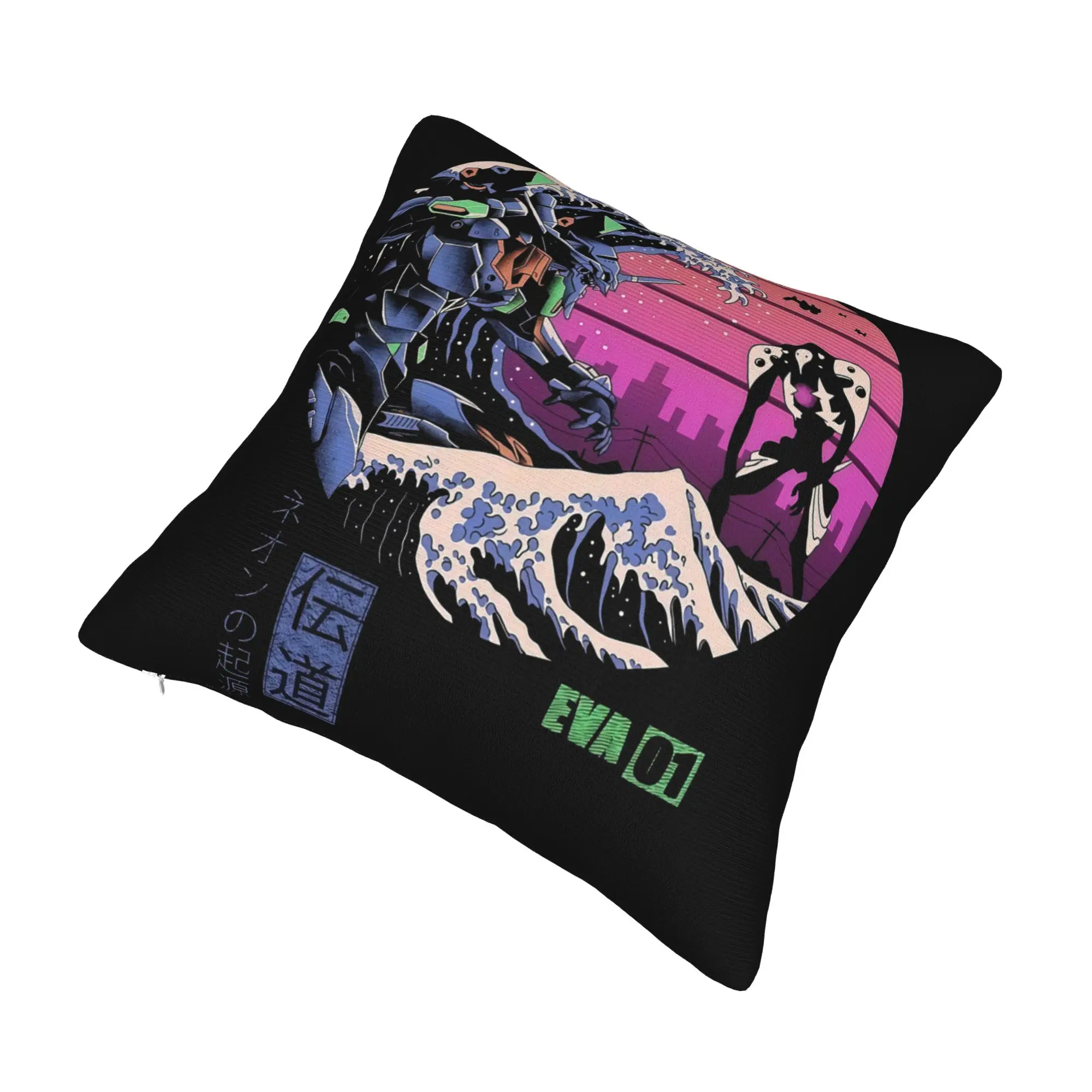 Luxury EVA Neon Genesis Evangelion Cushion Covers 45x45cm Polyester Anime Japanese  Pillow for Sofa Square Pillowcase