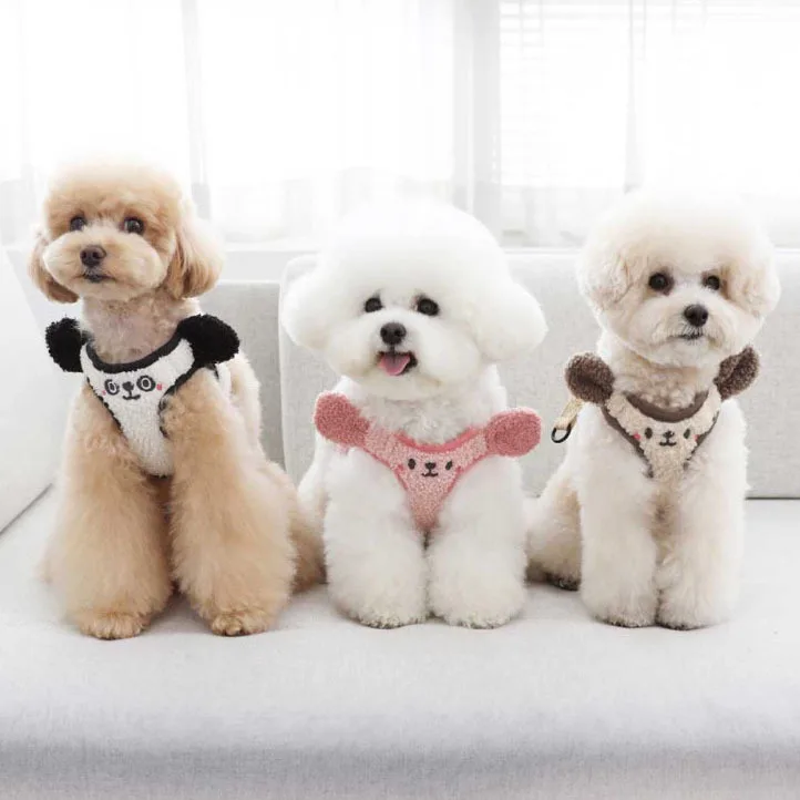 Vest Style Dog Leash Dogs Walking Rope Dogs Chain Harness Pet Lamb Plush Puppy Small Teddy Bear Cat Supplies Harness