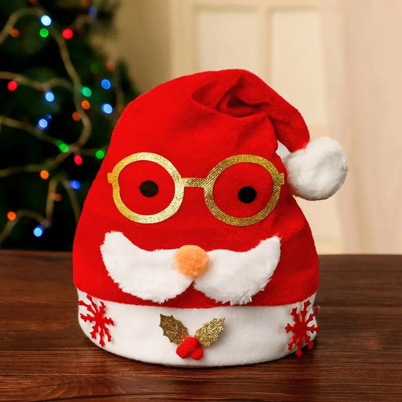

Old Man Brown Deer Horn Hat Santa Claus Hat Christmas Party Supplies Christmas New Christmas Hat Squint Eyes Old Man Glasses