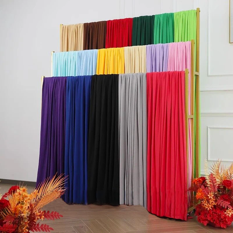 Tissu élastique pour rideaux d'arrière-plan, sélectionnez une couleur pour bricolage, draperies en tissu doux, rideau de mariage, décor de fête d'anniversaire