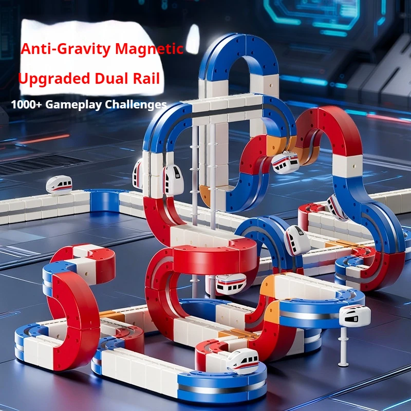 รถไฟแม่เหล็ก รถไฟความเร็วสูง รางวิเศษ ลูกบาศก์รางแม่เหล็ก ชุดประกอบรถไฟแม่เหล็ก ของขวัญวันหยุด