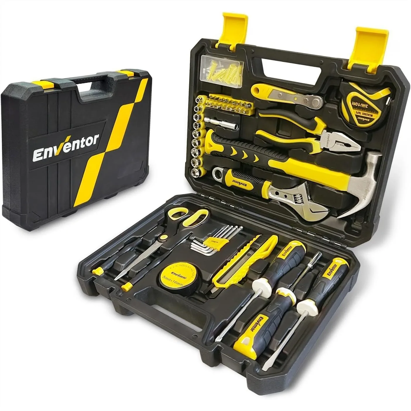 

90 PCS Home Tool Kit, General Household Auto Repair Hand Tools with Toolbox Storage Case for Men Women DIY Projects Maintenance