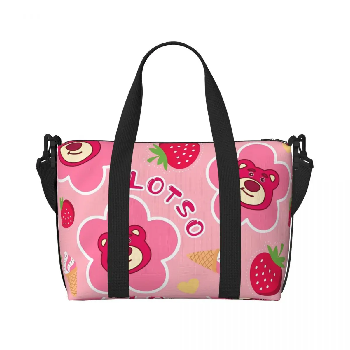 

Женские сумки Lotso с розовым медведем, пескозащитная сумка-тоут, сумка на молнии для тренажерного зала, продуктовых путешествий