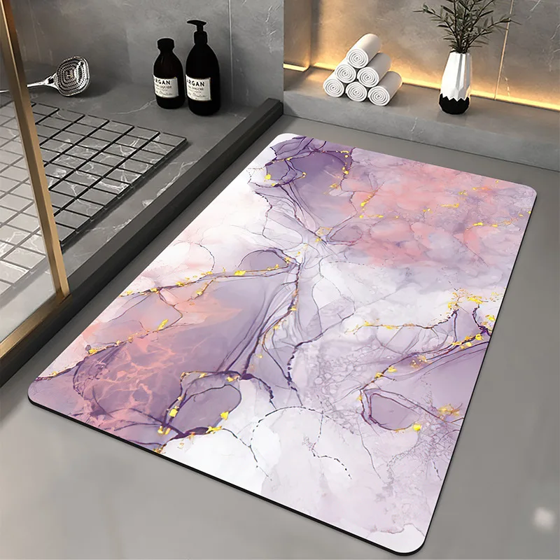 Light Luxury Water Absorbing and Quick Drying Soft Diatomaceous Mud Floor Mat for Entrance Non Slip Bedroom Carpet Foot Mat