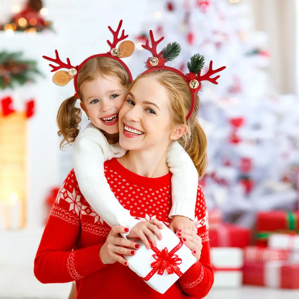 Christmas Headband Antlers Charming Festive Wear Festive Reindeer Headband with Bells for Christmas Cosplay Party for Christmas