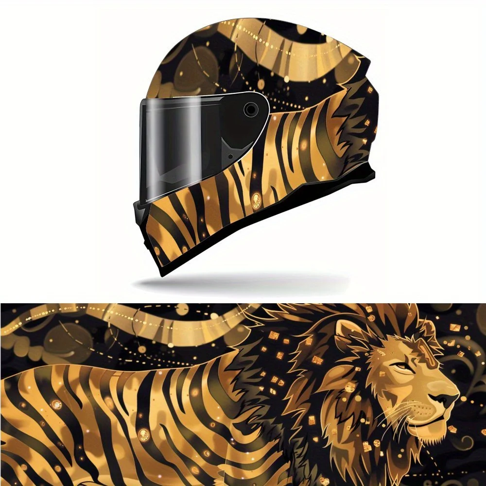 

Fantasy Starry Lion Animal Print Full Helmet Wrap Sticker Motorcycle Helmet Racing Graphic Decal Vinyl Wrap Helmet Decorative St