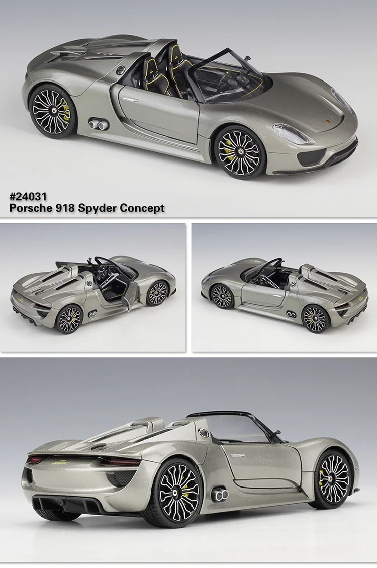 Welly 1:24 Porsche 918 Legierung Sportwagen Modell Druckguss Metall Rennwagen Fahrzeuge Modell Simulation Sammlung Kinder Spielzeug Geschenk – Detail 4