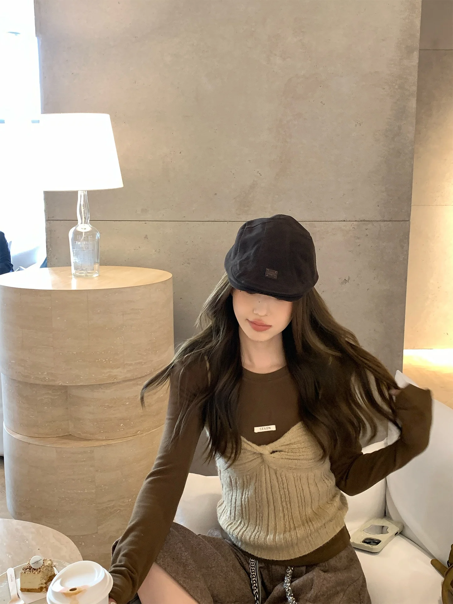 

Women's Base Layer irt And Tank Top Set Long Sve round Ne Casual Sle Spring 2026 Textile Two-Piece Ensemble
