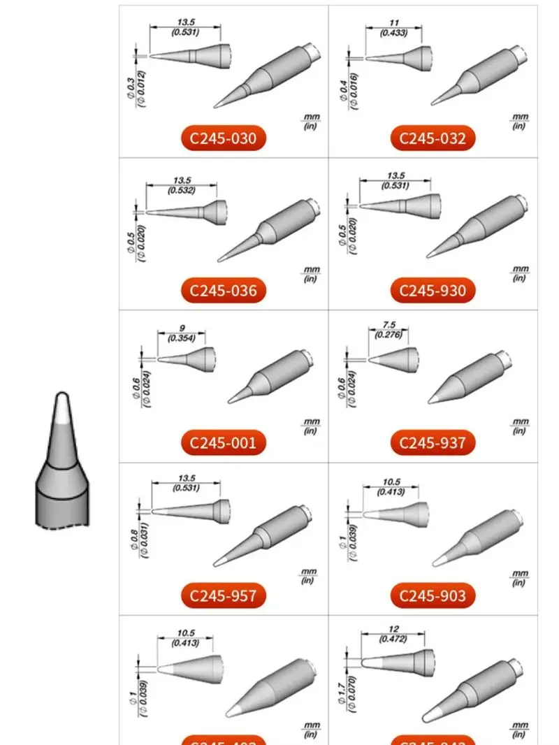 C245-731 Tipps für t245 Griff kompatibel für jbc sugon t21 afen a2/a5/a9/a9pro/a10/a220/a902