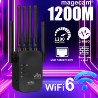 Magecam WiFi Repeater 1200Mbps Wireless Amplifier Dual Band 2.4G 5GHz Network Long Range Signal Booster For Home Wi-Fi Booster