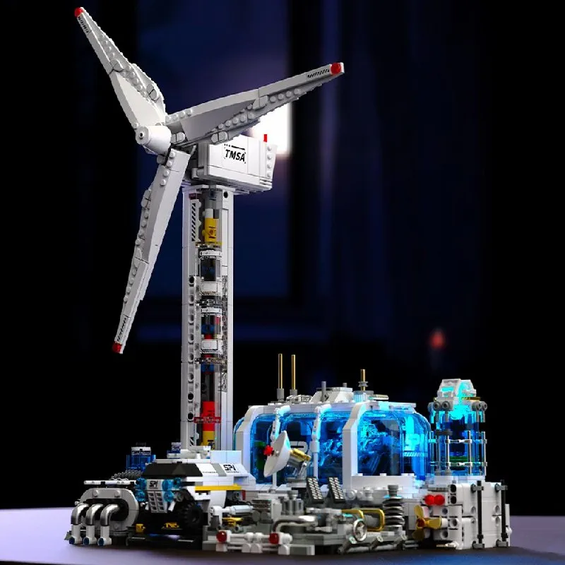 ชุดตัวต่อบล็อกอาคารโรงไฟฟ้าพลังงานลม แบบโมดูลาร์ สำหรับการสำรวจอวกาศ สถาปัตยกรรม ของเล่นแบบประกอบเอง สำหรับผู้ใหญ่และเด็ก ของขวัญ 2884 ชิ้น